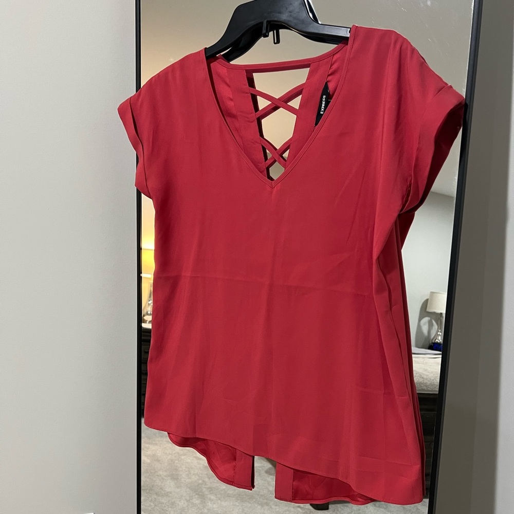 Express: Size Small, Red split back top